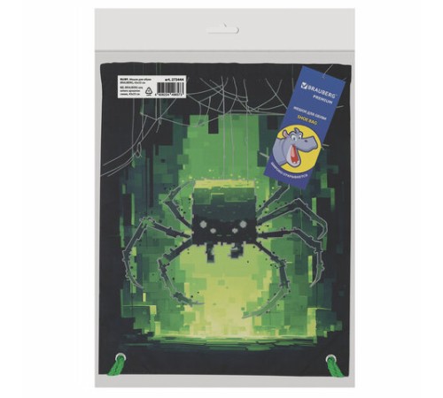 Мешок для обуви BRAUBERG PREMIUM, карман, подкладка, светоотражайка, 43х33 см, 