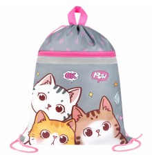 Мешок для обуви BRAUBERG, с петлей, светоотражающая полоса, 2 отделения, 46х36 см, 