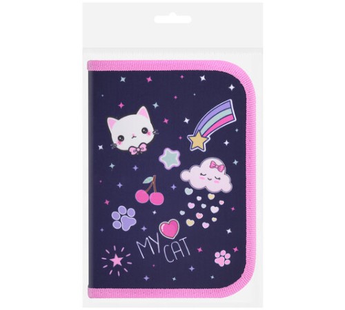 Пенал ПИФАГОР, 1 отделение, полиэстер, 19х13 см, 