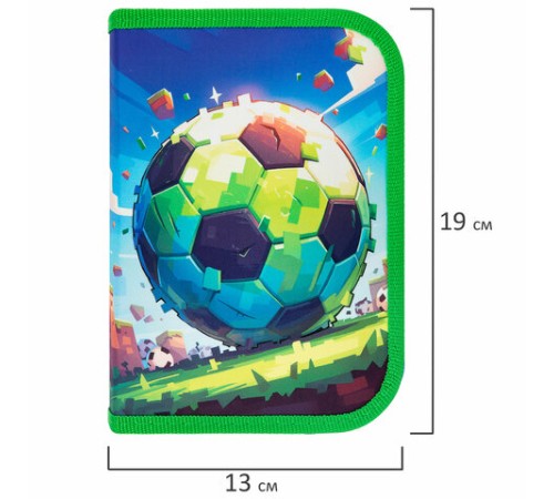 Пенал ПИФАГОР, 1 отделение, 1 откидная планка, полиэстер, 19х13 см, 