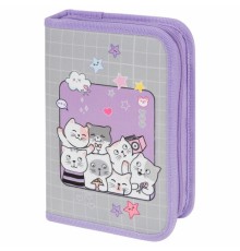 Пенал ПИФАГОР, 1 отделение, 2 откидные планки, полиэстер, 20х14 см, 