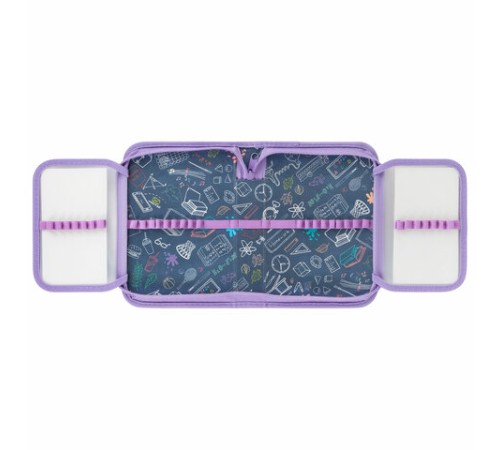 Пенал ПИФАГОР, 1 отделение, 2 откидные планки, полиэстер, 20х14 см, 