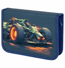 Пенал ПИФАГОР, 1 отделение, 2 откидные планки, полиэстер, 20х14 см, 