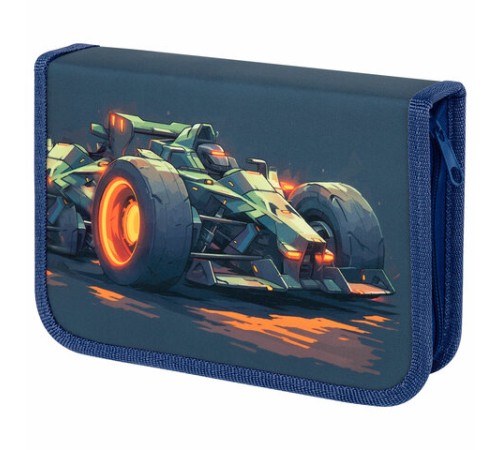 Пенал ПИФАГОР, 1 отделение, 2 откидные планки, полиэстер, 20х14 см, 