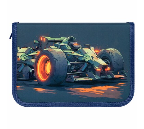 Пенал ПИФАГОР, 1 отделение, 2 откидные планки, полиэстер, 20х14 см, 