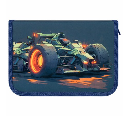 Пенал ПИФАГОР, 1 отделение, 2 откидные планки, полиэстер, 20х14 см, 