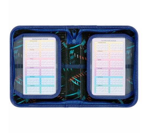 Пенал ПИФАГОР, 1 отделение, 2 откидные планки, полиэстер, 20х14 см, 