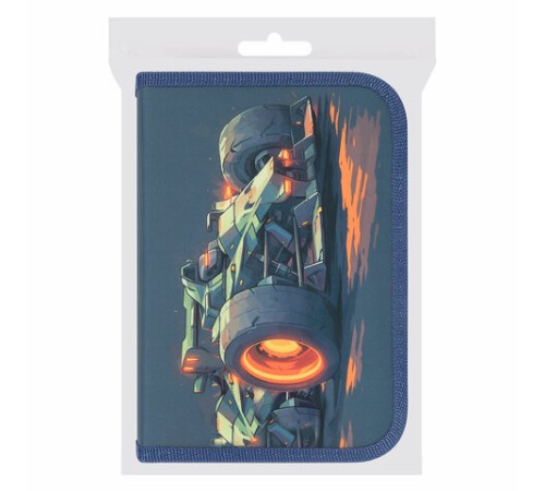 Пенал ПИФАГОР, 1 отделение, 2 откидные планки, полиэстер, 20х14 см, 