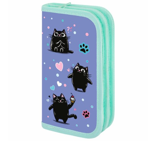 Пенал ПИФАГОР, 2 отделения, ламинированный картон, 19х11 см, 