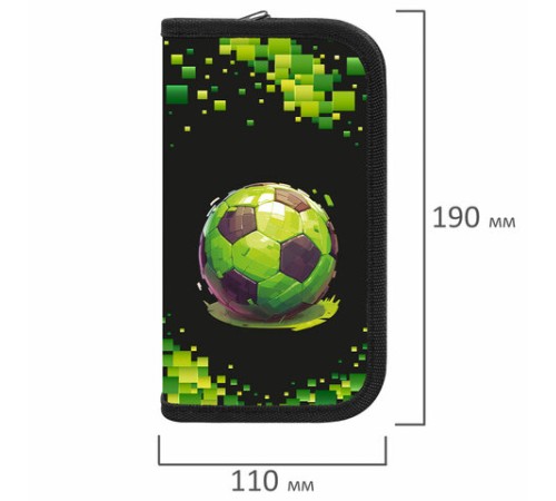 Пенал ПИФАГОР, 2 отделения, ламинированный картон, 19х11 см, 