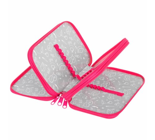 Пенал ПИФАГОР, 3 отделения, ламинированный картон, 19х11 см, 