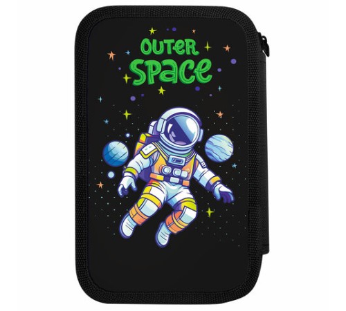 Пенал ПИФАГОР, 3 отделения, ламинированный картон, 19х11 см, 