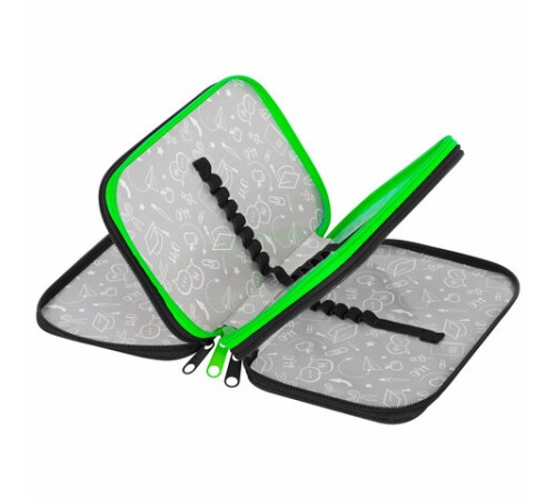 Пенал ПИФАГОР, 3 отделения, ламинированный картон, 19х11 см, 