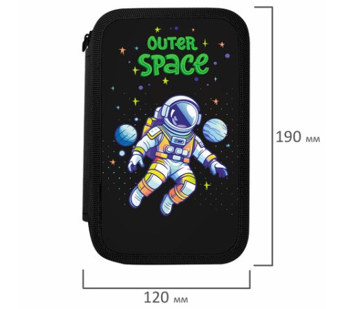 Пенал ПИФАГОР, 3 отделения, ламинированный картон, 19х11 см, 