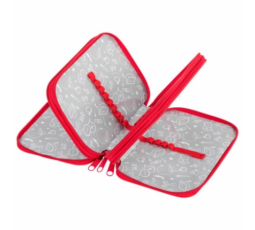 Пенал ПИФАГОР, 3 отделения, ламинированный картон, 19х11 см, 