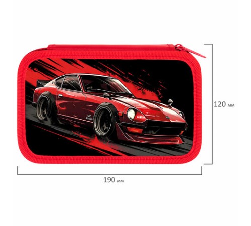 Пенал ПИФАГОР, 3 отделения, ламинированный картон, 19х11 см, 