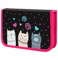 Пенал ЮНЛАНДИЯ, 1 отделение, картон с эффектом soft-touch, 19х11 см, 