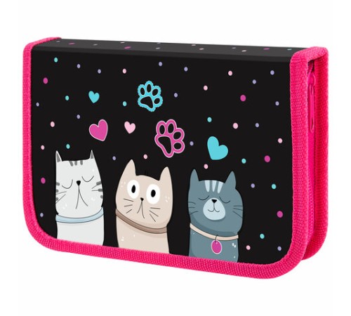 Пенал ЮНЛАНДИЯ, 1 отделение, картон с эффектом soft-touch, 19х11 см, 