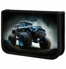 Пенал ЮНЛАНДИЯ, 1 отделение, картон с эффектом soft-touch, 19х11 см, 