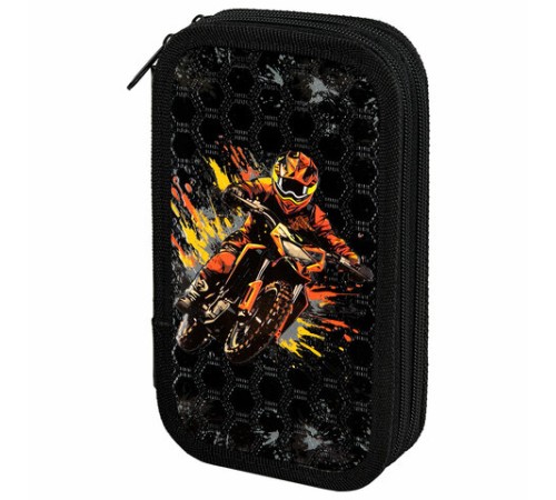 Пенал ЮНЛАНДИЯ, 2 отделения, ламинированный картон, конгрев, 19х11 см, 