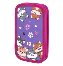 Пенал ЮНЛАНДИЯ, 2 отделения, картон с эффектом soft-touch, 19х11 см, 