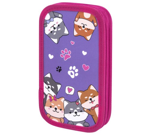 Пенал ЮНЛАНДИЯ, 2 отделения, картон с эффектом soft-touch, 19х11 см, 