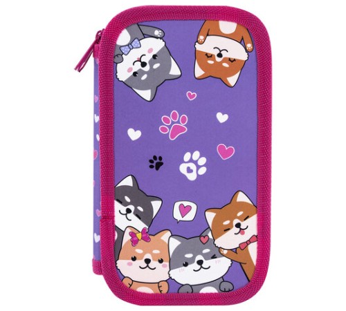 Пенал ЮНЛАНДИЯ, 2 отделения, картон с эффектом soft-touch, 19х11 см, 