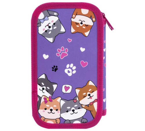 Пенал ЮНЛАНДИЯ, 2 отделения, картон с эффектом soft-touch, 19х11 см, 