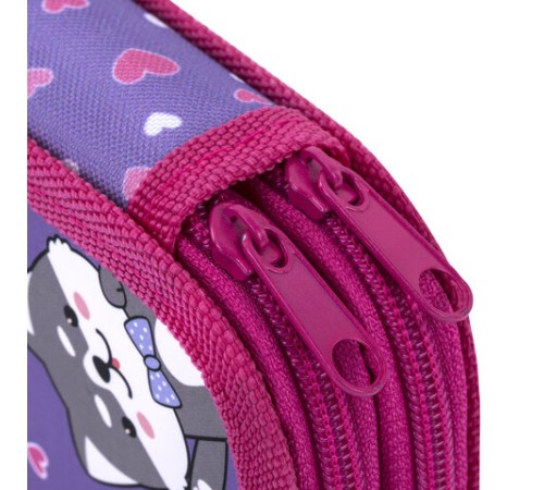 Пенал ЮНЛАНДИЯ, 2 отделения, картон с эффектом soft-touch, 19х11 см, 