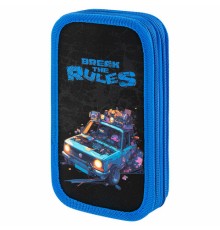 Пенал ЮНЛАНДИЯ, 2 отделения, картон с эффектом soft-touch, 19х11 см, 