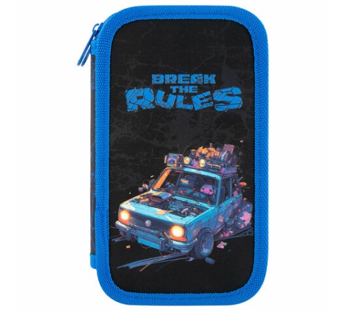 Пенал ЮНЛАНДИЯ, 2 отделения, картон с эффектом soft-touch, 19х11 см, 