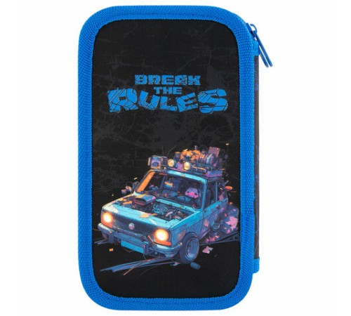 Пенал ЮНЛАНДИЯ, 2 отделения, картон с эффектом soft-touch, 19х11 см, 