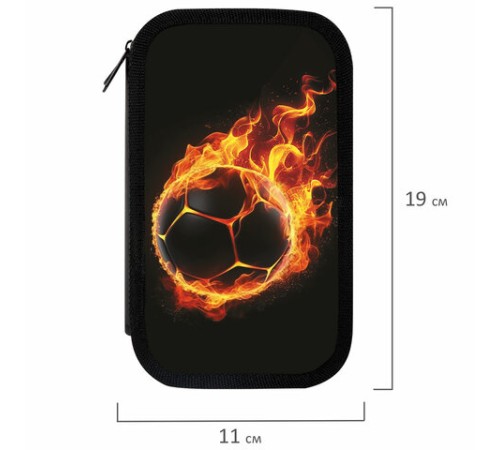 Пенал ЮНЛАНДИЯ, 3 отделения, картон с эффектом soft-touch, 19х11 см, 