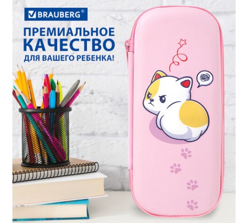 Пенал BRAUBERG, 1 отделение, 1 откидная планка, EVA, 22х10х5 см, 