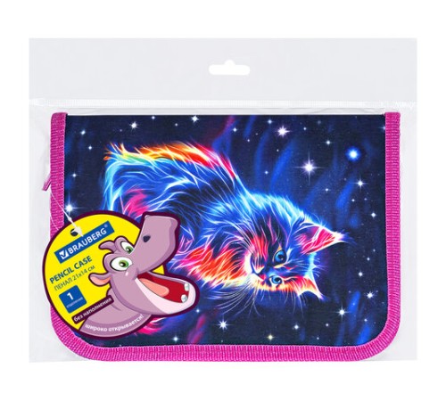 Пенал BRAUBERG, 1 отделение, полиэстер, 21х14 см, 