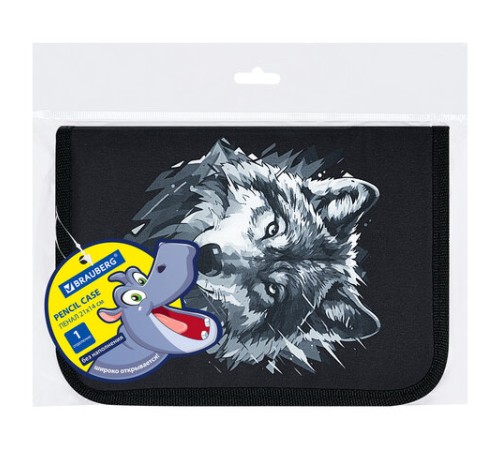 Пенал BRAUBERG, 1 отделение, полиэстер, 21х14 см, 