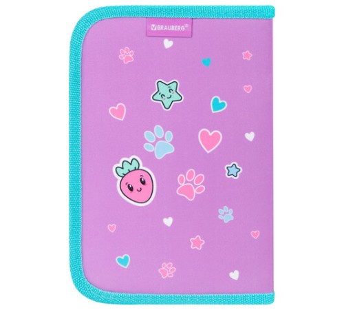 Пенал BRAUBERG, 1 отделение, 1 откидная планка, полиэстер, 21х14 см, 