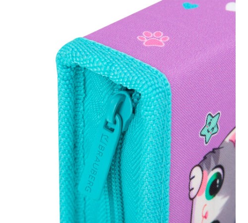 Пенал BRAUBERG, 1 отделение, 1 откидная планка, полиэстер, 21х14 см, 