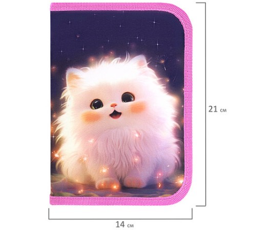 Пенал BRAUBERG, 1 отделение, 2 откидные планки, полиэстер, 21х14 см, 