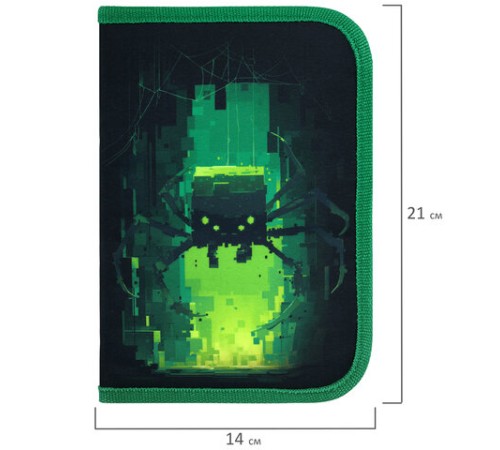 Пенал BRAUBERG, 1 отделение, 2 откидные планки, полиэстер, 21х14 см, 