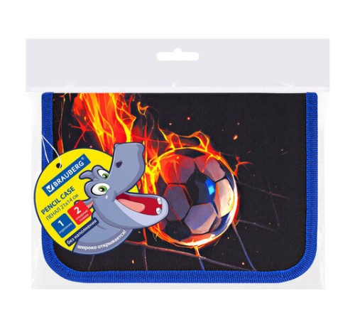 Пенал BRAUBERG, 1 отделение, 2 откидные планки, полиэстер, 21х14 см, 