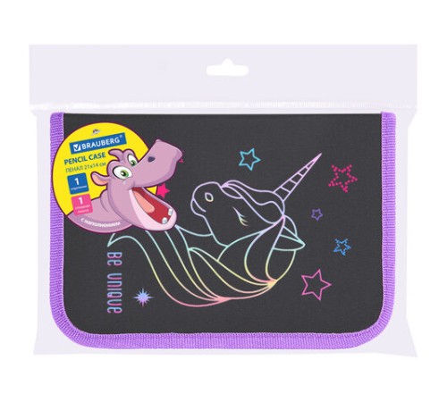 Пенал BRAUBERG с наполнением, 1 отделение, 1 откидная планка, 24 предмета, 21х14 см, 