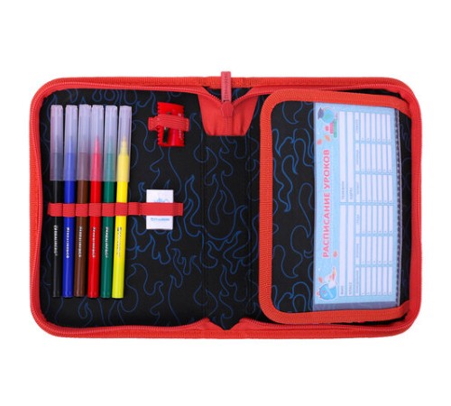 Пенал BRAUBERG с наполнением, 1 отделение, 1 откидная планка, 24 предмета, 21х14 см, 