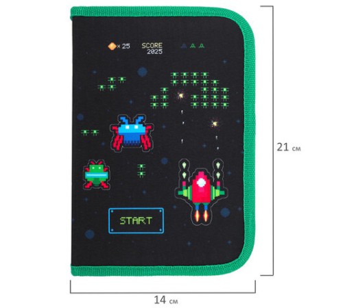 Пенал BRAUBERG с наполнением, 1 отделение, 1 откидная планка, 24 предмета, 21х14 см, 