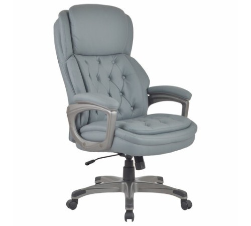 Кресло BRABIX PREMIUM "Regal EX-557", НАГРУЗКА до 150 кг, пружинный блок, экокожа, серое, 532946 Кресло BRABIX PREMIUM "Regal EX-557", НАГРУЗКА до 150 кг, пружинный блок, экокожа, серое, 532946