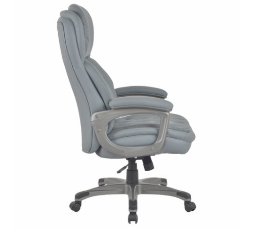 Кресло BRABIX PREMIUM "Regal EX-557", НАГРУЗКА до 150 кг, пружинный блок, экокожа, серое, 532946 Кресло BRABIX PREMIUM "Regal EX-557", НАГРУЗКА до 150 кг, пружинный блок, экокожа, серое, 532946