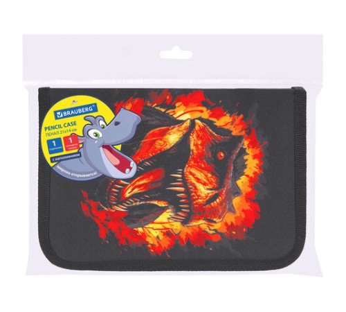 Пенал BRAUBERG с наполнением, 1 отделение, 1 откидная планка, 24 предмета, 21х14 см, 