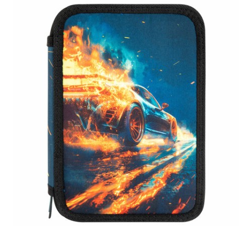 Пенал BRAUBERG, 3 отделения, полиэстер, 21х14 см, 