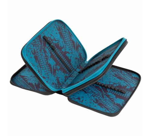 Пенал BRAUBERG, 3 отделения, полиэстер, 21х14 см, 