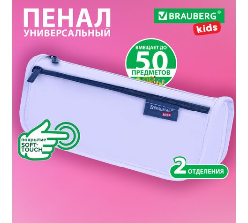 Пенал мягкий BRAUBERG KIDS, 2 отделения, полиэстер, 